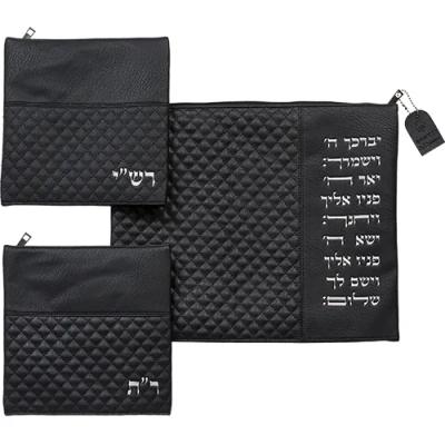 סט טלית תפילין רש"יתם דמוי עור 34X40 ס"מ