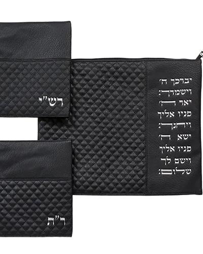 סט טלית תפילין רש"יתם דמוי עור 34X40 ס"מ