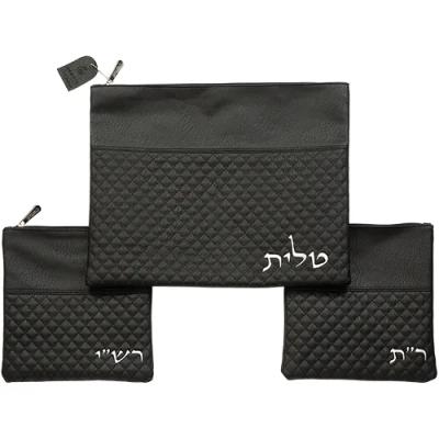 סט טלית תפילין רש"י ר"ת דמוי עור 34X40 ס"מ