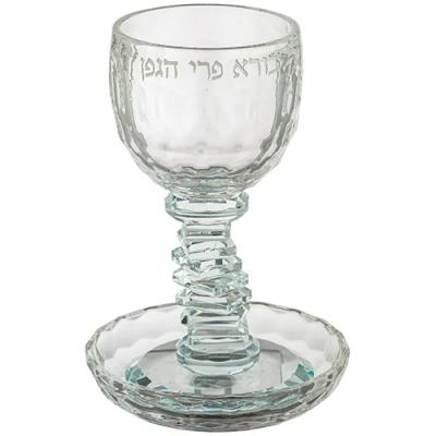 גביע קידוש קריסטל מהודר "בורא" 16 ס"מ תכולה 100 מ"ל