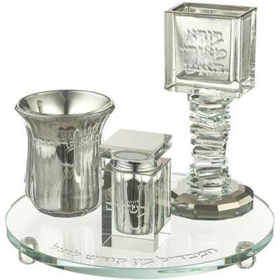 סט הבדלה מהודר מקריסטל 20 ס"מ