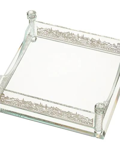 מעמד קריסטל למצות עם פלקטה 21X21 ס"מ