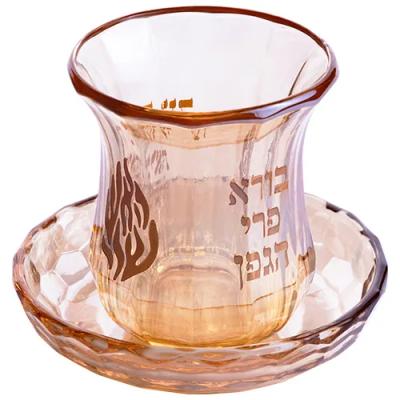 כוס קידוש ללא רגל קריסטל זהב "האש שלי"