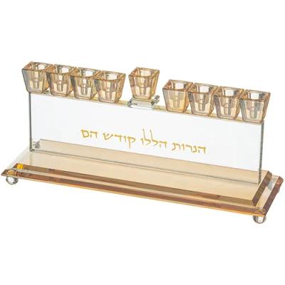 חנוכייה קריסטל מהודרת 28X7 ס"מ