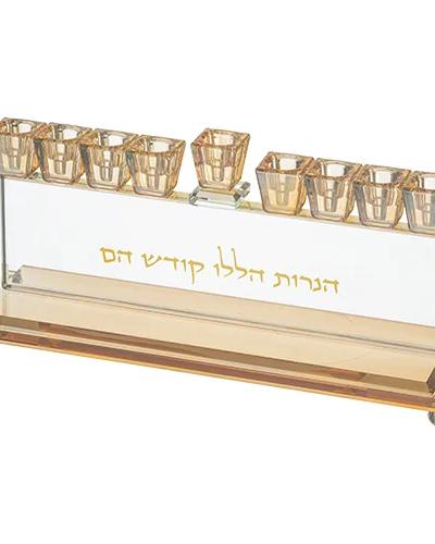 חנוכייה קריסטל מהודרת 28X7 ס"מ