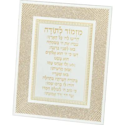 מסגרת זכוכית מהודרת מזמור לתודה 20X25 ס"מ