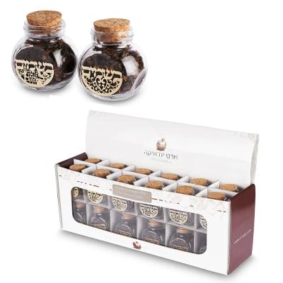 סטנד כלי בשמים זכוכית עם ציפורן מעורב 24 יח