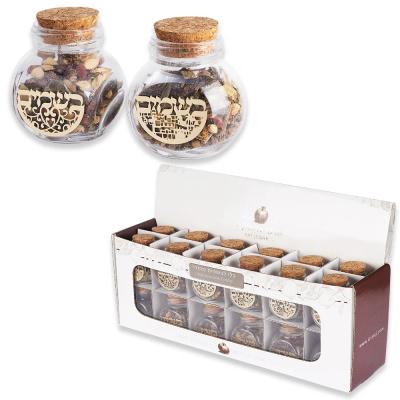 סטנד כלי בשמים זכוכית עם תערובת פרחים מעורב 24 יח