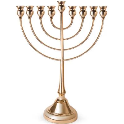 חנוכיה "אור הזהב" מתכת זהב 49סמ
