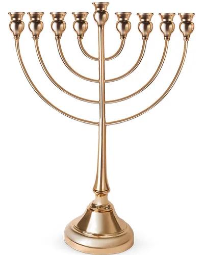 חנוכיה "אור הזהב" מתכת זהב 49סמ