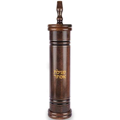 מגילת אסתר ספרדי גוף עץ עם חריטה עבור קלף 31