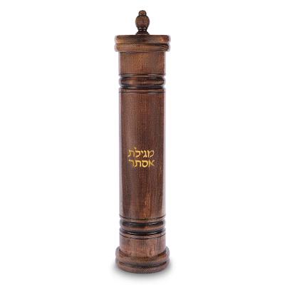 מגילת אסתר אשכנזי גוף עץ עם חריטה עבור קלף 39