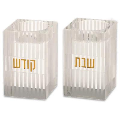 זוג פמוטי קריסטל מרובע 8 ס"מ