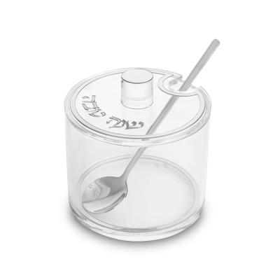 כלי לדבש אקריליק גימור כסף 9.5 ס"מ