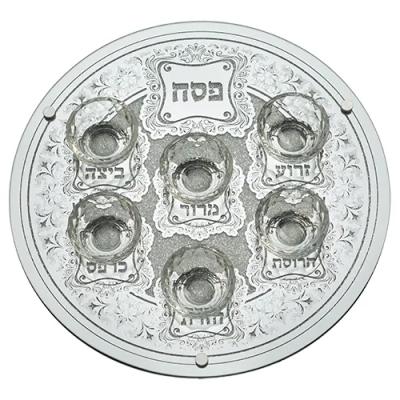 צלחת פסח מזכוכית 40 ס"מ