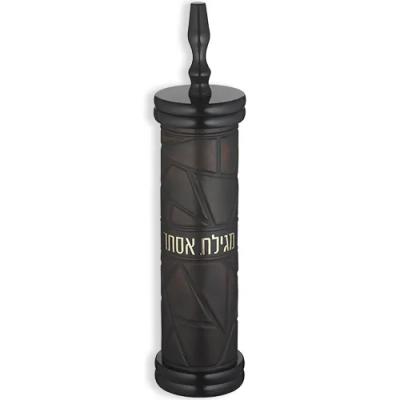 נרתיק למגילה מעץ ספרדי עם לוחית גודל 31 ס"מ / 12.2 אינץ'